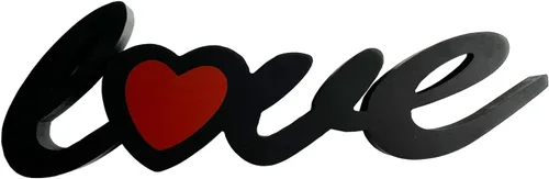 Vista 12 de Letrero de madera con letras para mostrador de gabinete, decoración de corazón, letrero de pared con palabras recortadas para colocar de pie