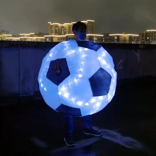 Vista 3 de bDDeDD Disfraz inflable de payaso con luz LED para fiesta de Navidad