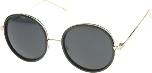 Vista 2 de zeroUV Retro Fashion Metal Temple Two-Tone Oversize Round Sunglasses 53mm