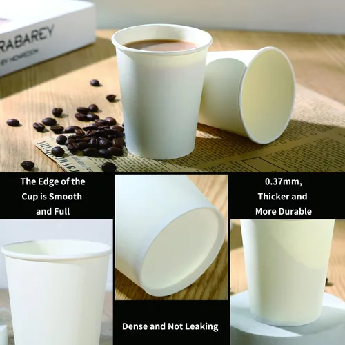 Vista 2 de Vasos de papel, paquete de 50 vasos desechables de 8 oz para bebidas calientes o frías, tazas de café de papel de 8 oz
