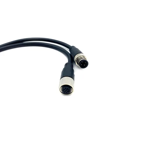 Vista 5 de Cable conector macho a hembra M12, un código de alambre de moldeo recto hembra a macho Sensor de aviación Cable eléctrico de PVC 250V 4A AC/DC Cable