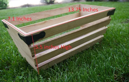 Vista 6 de Admired By Nature Maceta de madera natural, caja rectangular de madera de 6 x 13 pulgadas de largo, para jardines, plantas, decoración del hogar