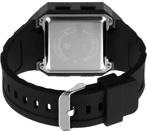 Vista 4 de Reginald Reloj de cara grande para hombre, tendencia de moda, multifuncional, impermeable, cronógrafo, digital, con correa de silicona, reloj