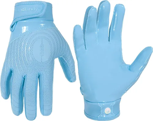 Vista 8 de HANDLANDY Guantes de fútbol para jóvenes, guantes receptores adhesivos para niños, guante de fútbol de súper agarre, mejor regalo para niños y niñas