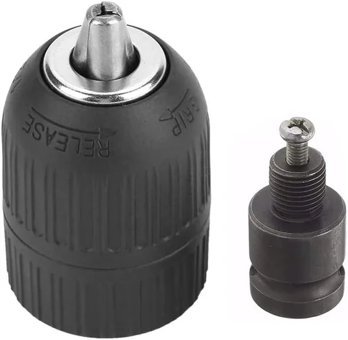 Vista 6 de Mesee Adaptador de portabrocas sin llave de capacidad de 0.079-0.512 in, herramienta de conversión de cambio rápido de impacto de rosca de montaje