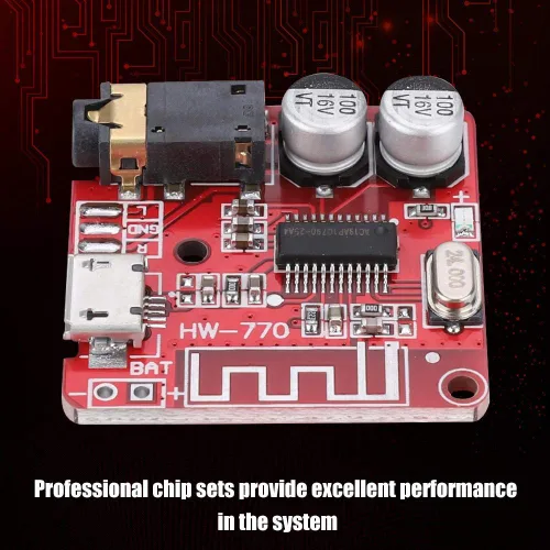 Vista 4 de Wendry Módulo receptor de audio, MP3 Bluetooth 4.1 Decodificador sin pérdida Junta amplificador de altavoz de coche Placa estéreo, salida de canal