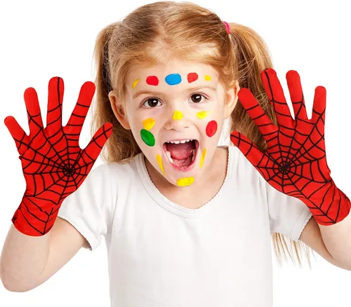 Vista 6 de 2 Pairs Spider Web Gloves Halloween Spider Gloves