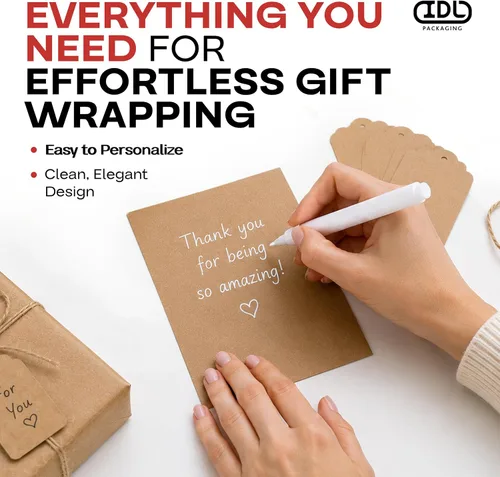 Vista 6 de Assorted Colors Kraft Wrapping Set of 10 Rolls 12"x100' + 8 Accessory Types USA-Made Natural Multi-Color Kraft Paper Kit for Holidays & Special