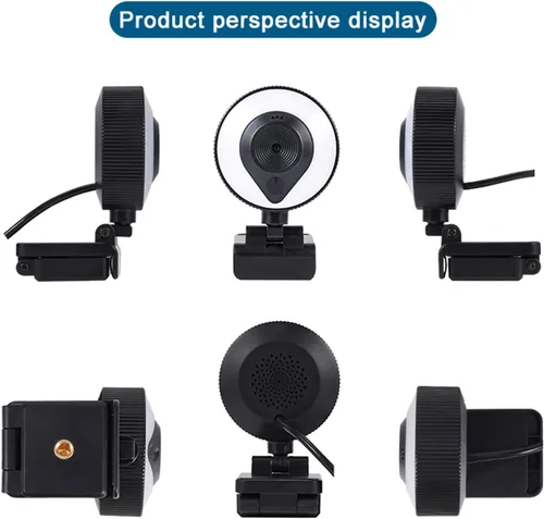 Vista 7 de Cámara web de 1080p AutoFocus 2K Brillo ajustable Cámara Web con micrófono estéreo y trípode para transmisión en vivo Educación a distancia