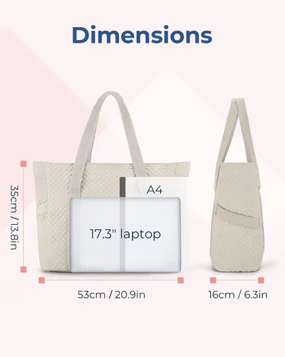 Vista 2 de BAGSMART Bolsa grande para mujer, bolsa de hombro de viaje con asa superior con hebilla para esterilla de yoga para gimnasio, trabajo, viajes