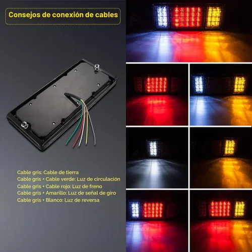 Vista 5 de LIMICAR Kit de 40 luces LED traseras de remolque impermeable, luces de remolque con señal de giro inversa, kit de luz de freno para remolque, luces