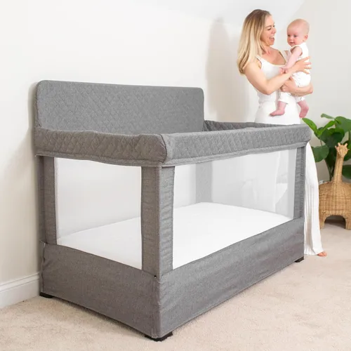 Vista 7 de Cuna de tamaño completo Baby Delight Lunaire Cuna transpirable de malla para bebé Cama de bebé con ensamblaje sin herramientas Tweed