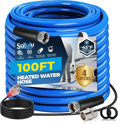 Vista 10 de Manguera de agua caliente de 15 pies para RV, protección contra congelamiento hasta -45°F, sin plomo y sin BPA, agua potable segura para campistas