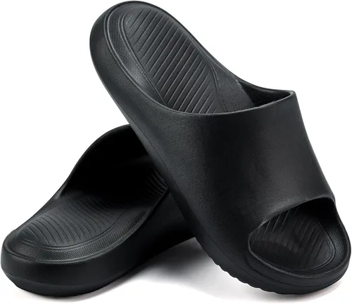 Vista 7 de ANLUKE Sandalias cómodas para mujeres y hombres, cómodas sandalias de nube para interiores y exteriores, suela gruesa acolchada, rebote suave