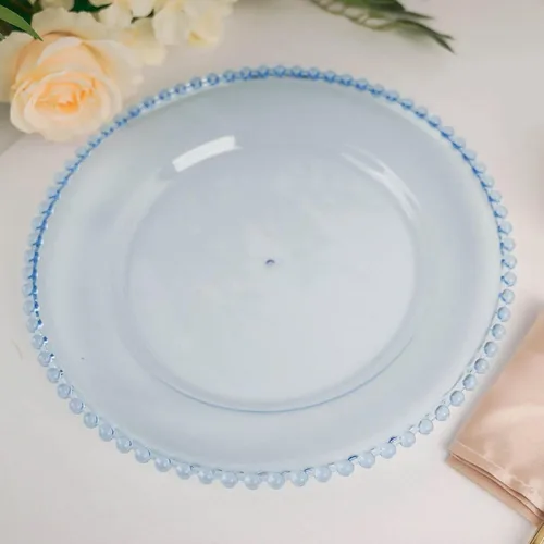 Vista 30 de Efavormart - Paquete de 10 platos de postre de plástico transparente rubor con borde de cuentas, platos redondos desechables para ensalada, 8