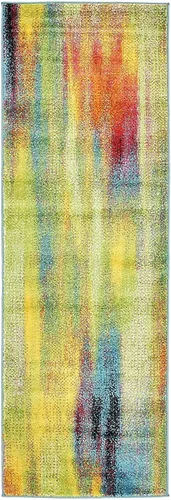 Vista 5 de Unique Loom colección Lyon - Alfombra abstracta y moderna, Polipropileno, Azul (multi/blue)
