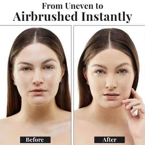 Vista 4 de Jerome Alexander MagicMinerals AirBrush Foundation - Set de 2 piezas con base en aerosol y brocha Kabuki - Maquillaje en aerosol con ingredientes