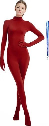 Vista 31 de Overol completo Full Bodysuit para mujer, con cremallera, sin capucha, de licra Spandex, para disfraz Zentai Negro