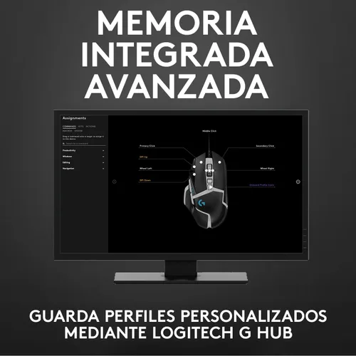 Vista 7 de Logitech G502 Lightspeed - Mouse inalámbrico para juegos, BlancoNegro