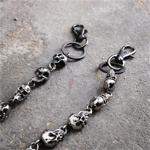 Vista 3 de PINKPIN Skull Wallet Chains for Men Pants Chain Jean Chains Belt Chain Biker Chain Skull Chains Halloween Costumes Decor Pocket Chains Punk Heavy