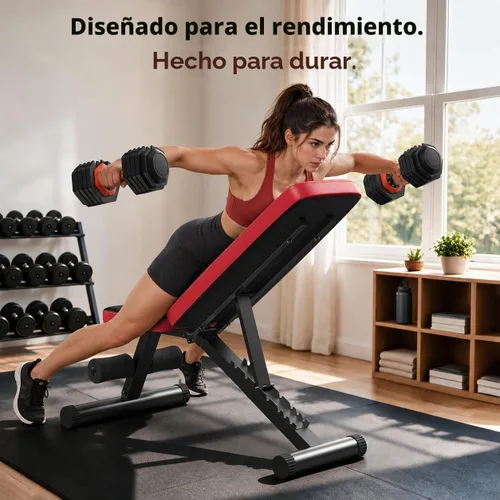 Vista 7 de NICEPEOPLE Adjustable Weight Bench for Home Gym, 660LBS Capacity Workout Bench with 8 Backrests for Chest Shoulders Arms, Compact and Foldable