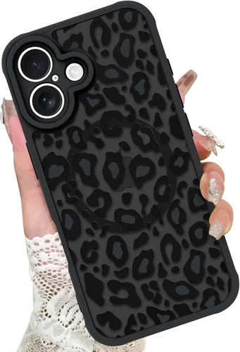 Vista 61 de KANGHAR - Funda para iPhone 11 [Compatible con Magsafe] Patrón estampado de leopardo Lindo guepardo Funda protectora magnética para niñas, mujeres
