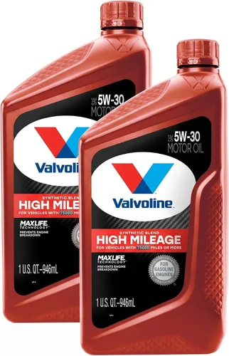 Vista 63 de Valvoline - Aceite de motor sintético completo de alto millaje con MaxLife Technology SAE 10W-30, 5 cuartos de galón, caja de 3
