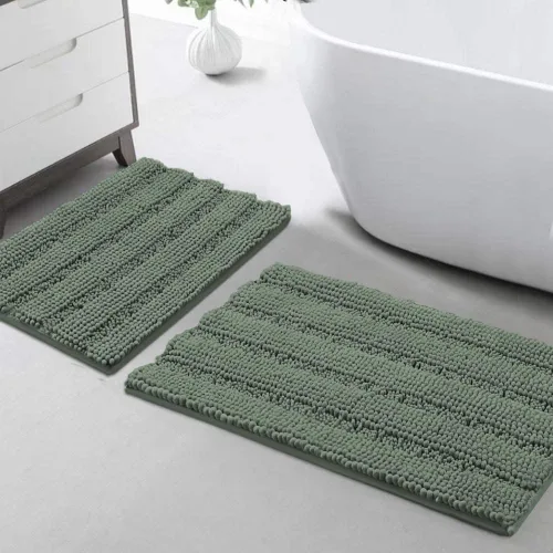 Vista 31 de Turquoize Alfombra de baño de chenilla de lujo para baño, extra absorbente, alfombra de ducha de microfibra antideslizante para baño, alfombra Aqua