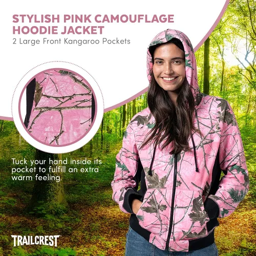 Vista 5 de TrailCrest Sudadera con capucha y cremallera completa para mujer
