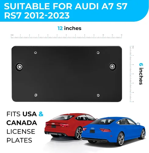 Vista 2 de Soporte de placa de parachoques trasero para Audi A7 S7 RS7 2012-2023, juego de soportes de placa con 8 tornillos únicos y kit de llave, kit