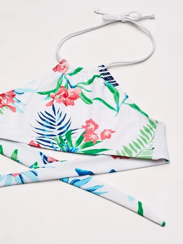 Vista 3 de Kanu Surf Mahina bikini halter de 2piezas para niñas, traje de baño para playa