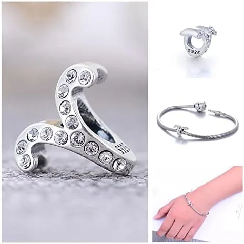 Vista 2 de Abalorio de plata de ley 925 con 12 signos del zodiaco compatible con pulseras y collares Pandora y más