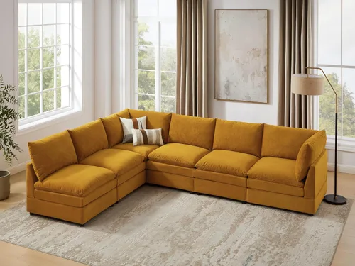 Vista 10 de Cómodo sofá biplaza, sofá moderno seccional de 2 asientos, Terry Curry Cloud Comfort, tapizado, cojín grueso, sofás para sala de estar