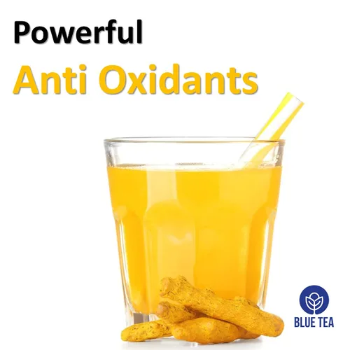 Vista 5 de BLUE TEA Té de moringa de cúrcuma + té Ashwagandha de cúrcuma + té de cardamomo de cúrcuma Paquete combinado 18 bolsitas de té ecológicas