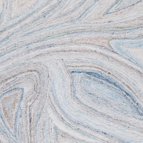 Vista 5 de SAFAVIEH Abstract Collection - Alfombra de pasillo, 2 pies 3 pulgadas x 8 pies, beige y azul, lana hecha a mano, ideal para zonas de alto tráfico