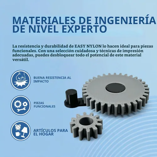 Vista 6 de OVERTURE - Filamento de Nylon 1.75mm para impresora 3D, carrete de poliamida (PA) de 1 kg (2.2 libras), precisión dimensional +/- 0.02 mm, Negro
