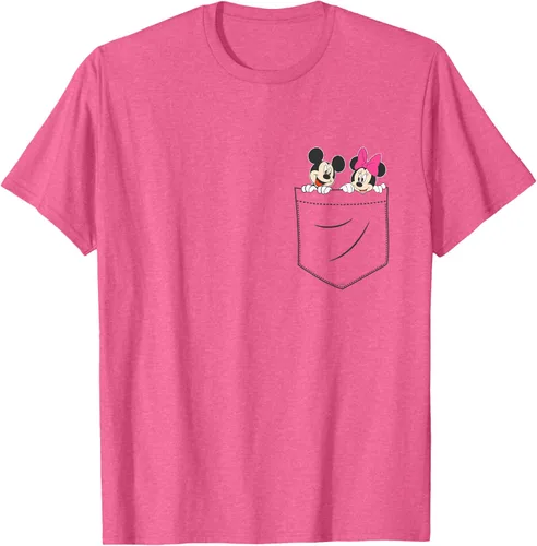 Vista 30 de Disney Mickey & Minnie Mouse - Camiseta de bolsillo pequeño para pareja