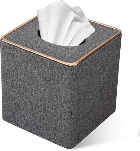 Vista 12 de Cubierta de caja de pañuelos, soporte de caja de pañuelos de cuero PU Rectangular Box Covers para el hogar/oficina/decoración del coche 9.84 "X5.23