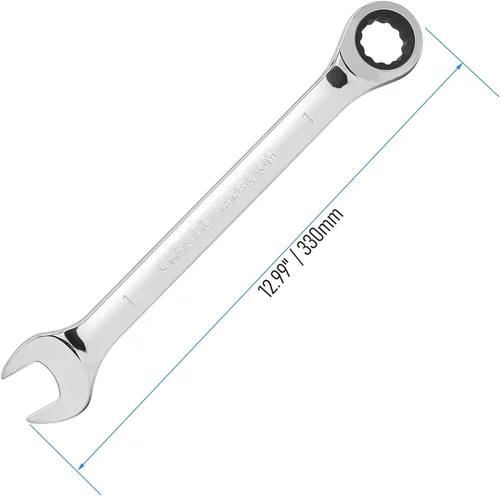 Vista 2 de Llave combinada de trinquete de 1 pulgada SAE 72 dientes, caja de trinquete de 12 puntos, llave inglesa de extremo abierto y herramientas