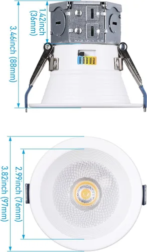Vista 7 de TORCHSTAR Paquete de 8 luces LED empotrables 5CCT de 3 pulgadas, sin lata Blanco-5CCT