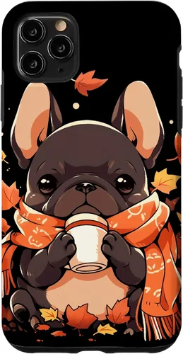 Vista 13 de French Bulldog Fall Autumn Pumpkin Spice Latte Frenchie Dog Case for iPhone 17