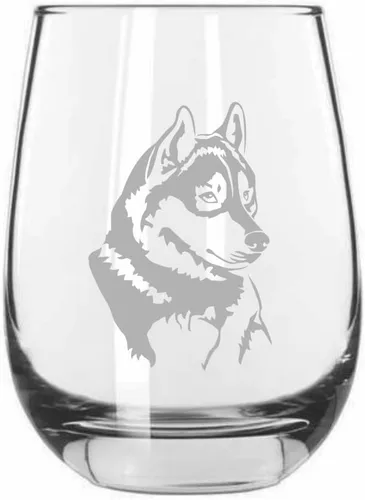 Vista 460 de Shar Pei (chino) - Vaso de vino sin tallo grabado para perro, 15.25 onzas