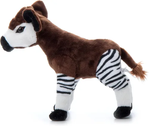 Vista 6 de The Petting Zoo Peluche africano de Okapi, regalos para niños, animales salvajes del zoológico Onez, juguete de peluche africano Okapi de 12 pulgadas