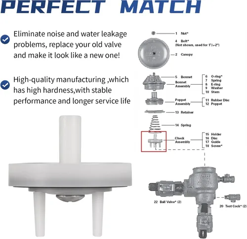 Vista 4 de 905-052 765 Kit de reparación de conjunto de válvula de retención, apto para el modelo 1"-1-1/4" en interruptor de vacío a presión (blanco)