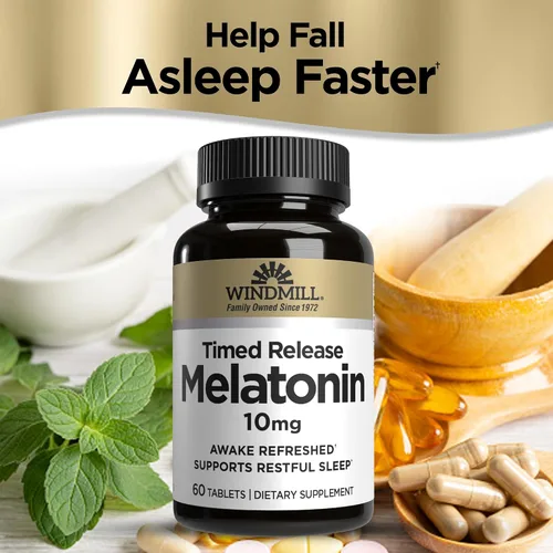 Vista 3 de Windmill Tabletas de melatonina, 10 mg, T/R Wmill 60
