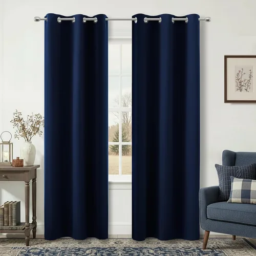 Vista 39 de KOUFALL Cortinas de Baño Aqua para Ventana, Juego de 2 Paneles Decoración Costera Cortinas Cortas Opacas para Ventana Pequeña de Cocina Puerta
