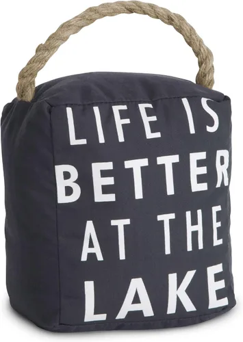 Vista 13 de Pavilion "La vida es mejor en la playa" Tope de puerta de lona - Tope de puerta decorativo de tela ponderada con asa, bolsa de arena de poliéster