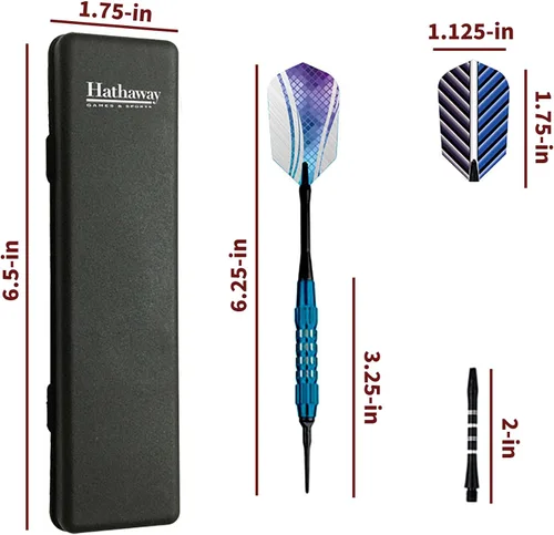 Vista 2 de Hathaway Dardos Galaxy Soft Tip (3 juegos), negro/multicolor, (BG1057)