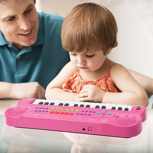 Vista 5 de Raimy Mini Teclado Piano para Niños, 32 Teclas Piano Portátil Aprendizaje Temprano Educativo Teclado de Música Electrónico Instrumento Juguetes