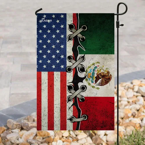 Vista 8 de FLAGWIX Banderas mexicanas – Bandera estadounidense LHA758F, bandera de casa (29.5 x 39.5 pulgadas) – Banderas de jardín de casa de Estados Unidos